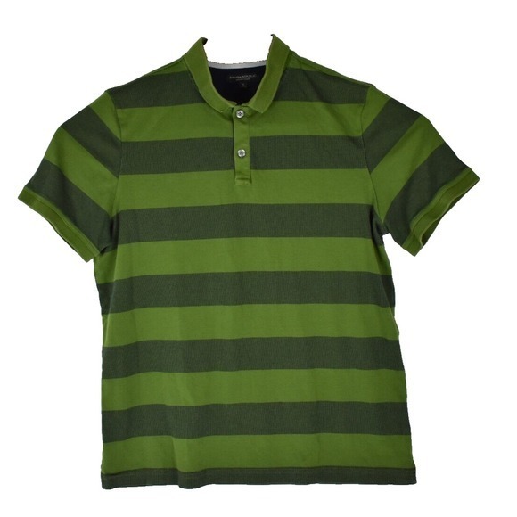 Banana Republic Other - BANANA REPUBLIC Mens Polo Shirt Luxury Touch Green Striped Golf SIZE XL